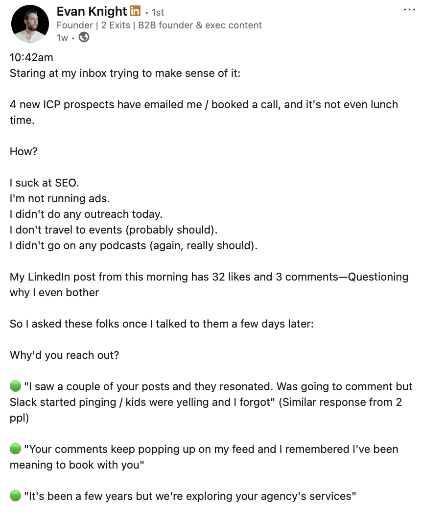 Getting business results from thought leadership content on LinkedIn